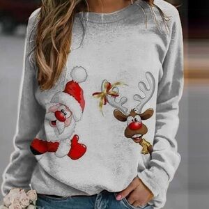 Christmas crew neck sweatshirt Santa Rudolf